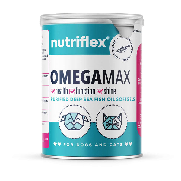 NutriFlex® OmegaMax Omega 3 For Dogs & Cats | Fish Oil Softgels 120 x 1000mg