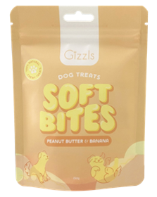 Gizzls | Peanut Butter & Banana Soft Bites for Dogs (150g)