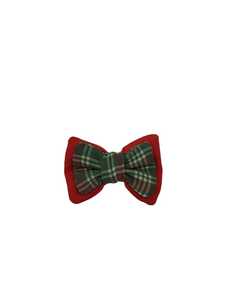 Christmas Double Bow Tie | Green Checkered (Christmas Clearance)