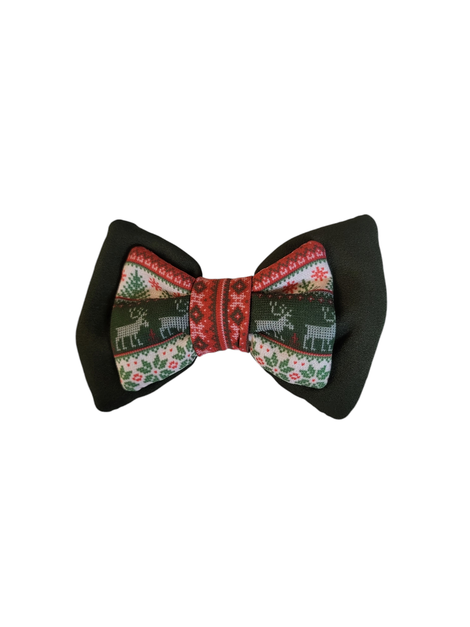 Christmas Double Bow Tie | Green Sweater (Christmas Clearance)