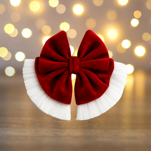Dear Pet | Red Christmas Velvet Sailor Bow Tie
