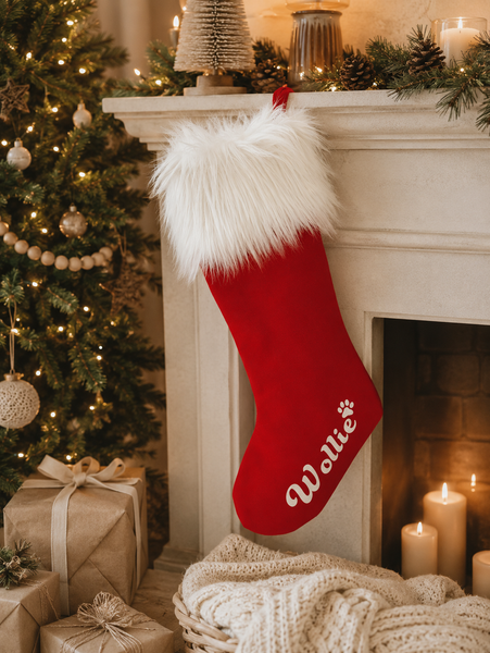 Dear Pet Co Personalised Christmas Stocking | Red