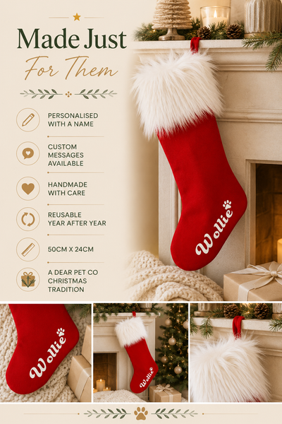 Dear Pet Co Personalised Christmas Stocking | Red