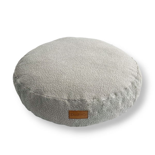 Round Lounger Pet Bed | Grey Bouclé