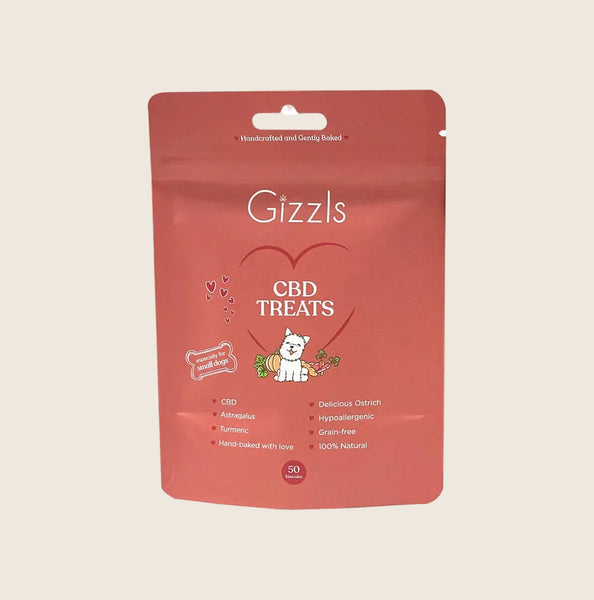 Gizzls Small Dog Ostrich CBD Treats