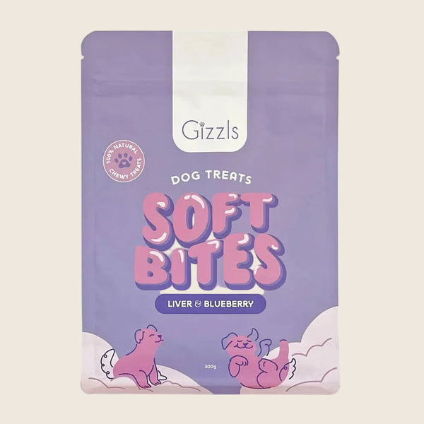 Gizzls Ostrich Liver & Blueberry Soft Dog Treats | 150g / 300g