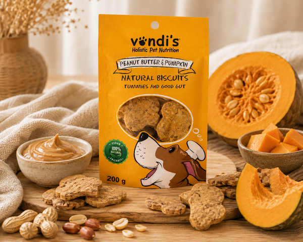 Vondi's Peanut Butter & Pumpkin Digestive Dog Biscuits 200g