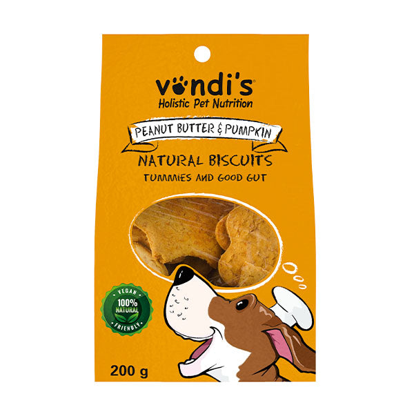 Vondi's Peanut Butter & Pumpkin Digestive Dog Biscuits 200g