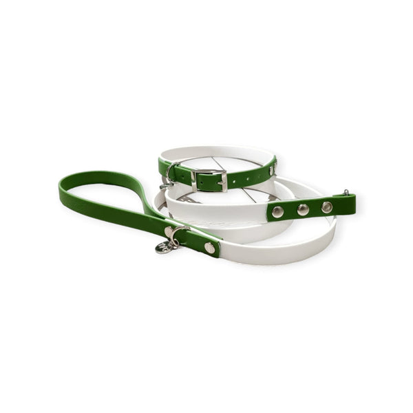 Waterproof Collar - Two Tone | Olive Green & Pure White