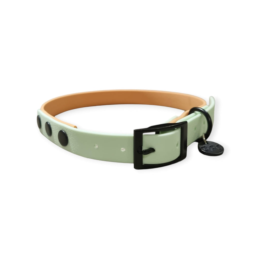 Colla Dear Waterproof Collar - Two Tone | Pastel Green & Tan – Dear Pet Company