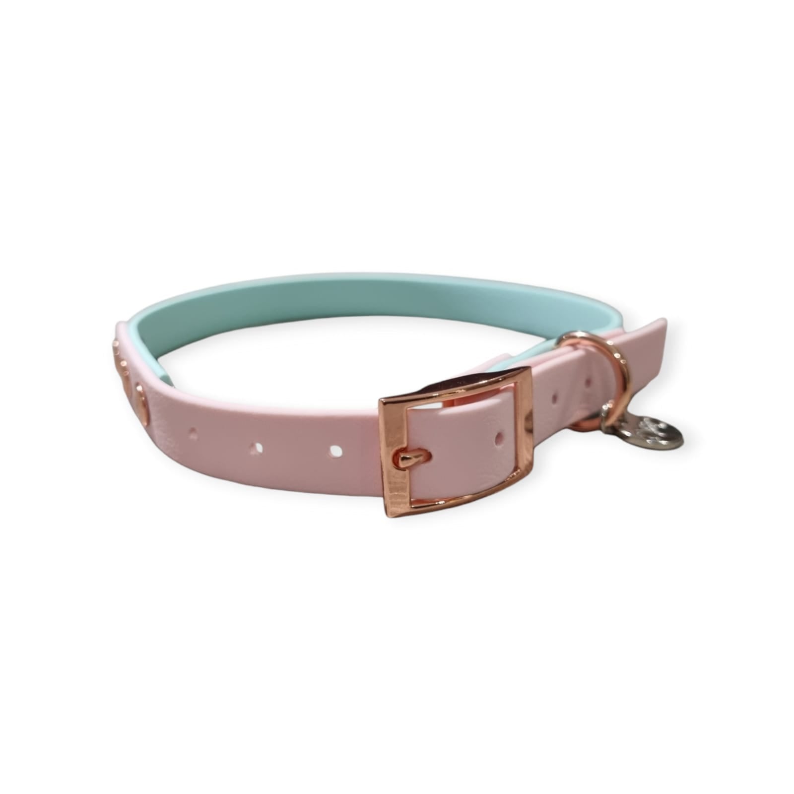 Waterproof Collar - Two Tone | Pastel Pink & Aqua