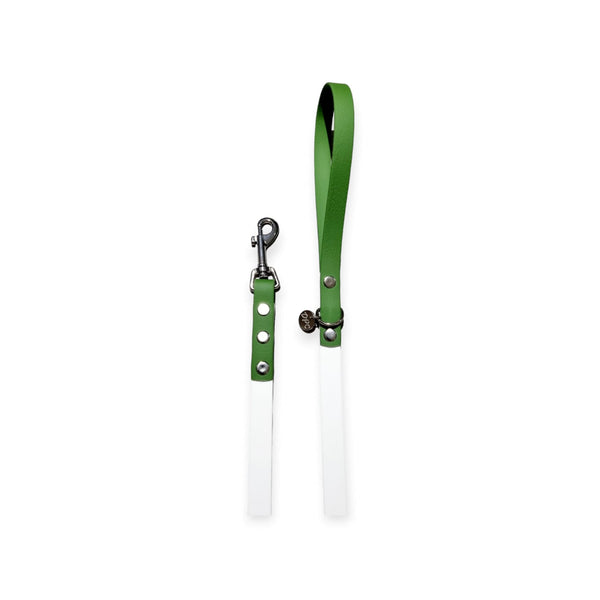 Waterproof Leash - Two Tone | Olive Green & Pure White