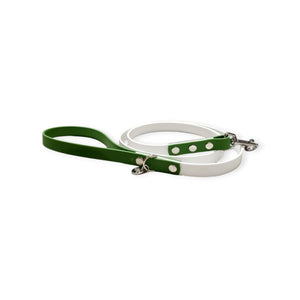 Waterproof Leash - Two Tone | Olive Green & Pure White