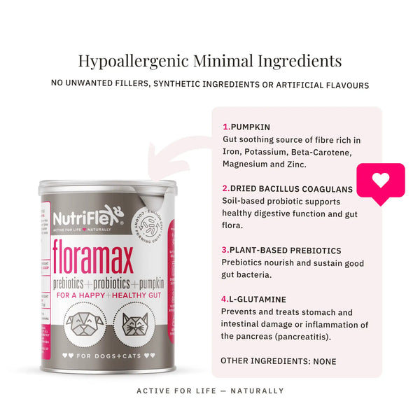 NutriFlex® FloraMax Natural Prebiotic & Probiotic for Dogs and Cats