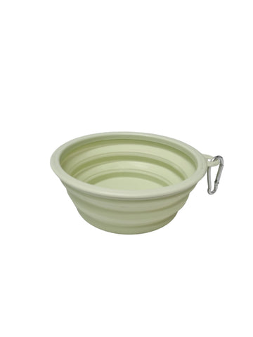 Medium (650ml) Foldable Dog Bowl - Light Green