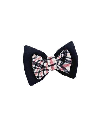 Double Bow Tie | Plaided Pink