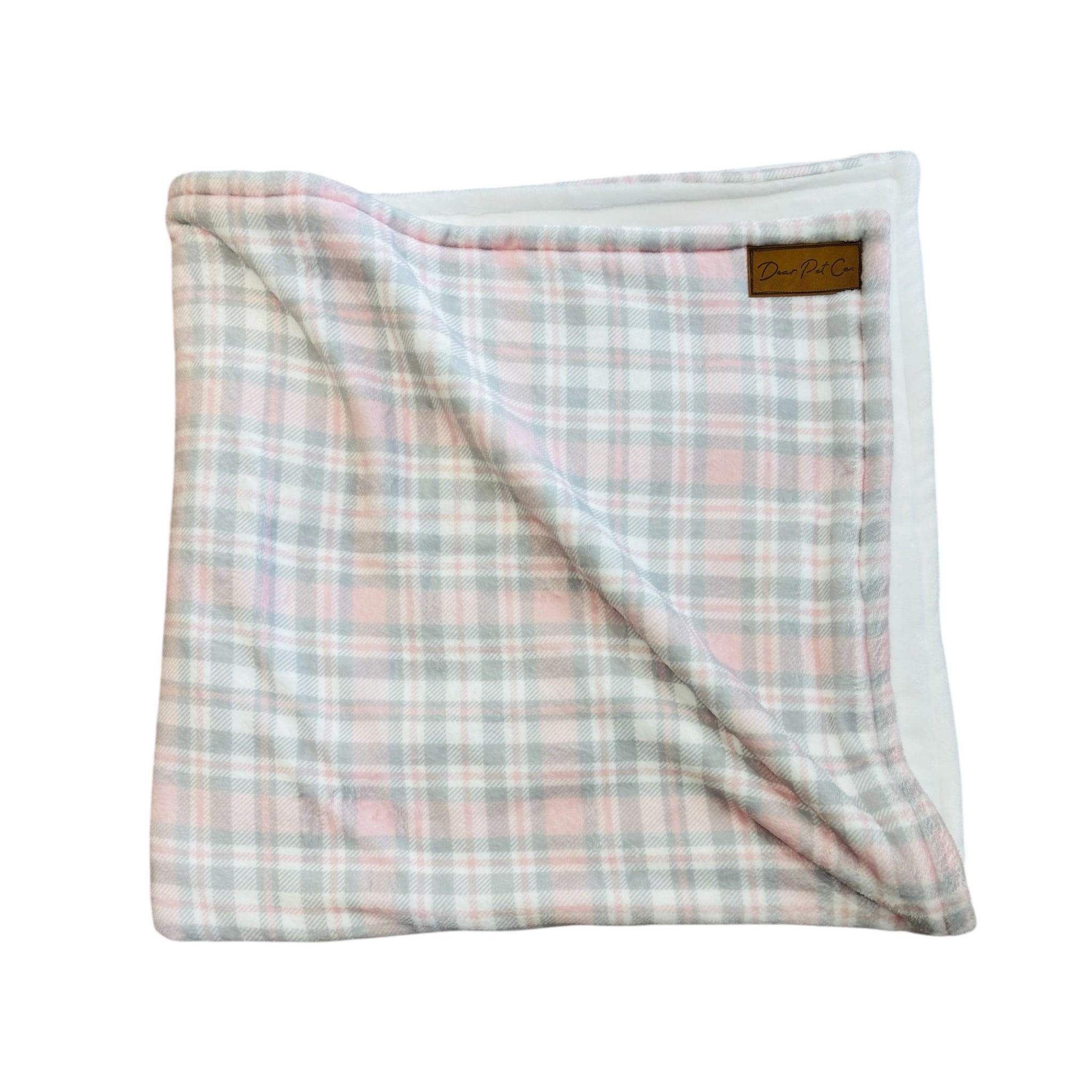 Fleece Pet Blanket | Pink Plaid