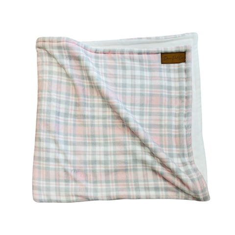 Fleece Pet Blanket | Pink Plaid