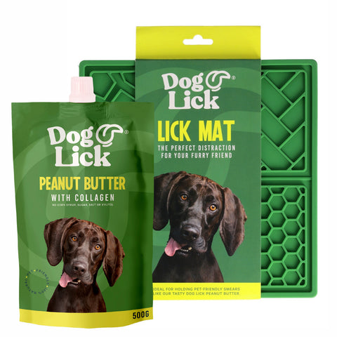 Dog Lick - Peanut Butter with Collagen + Lick Mat Combo