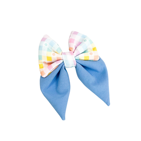 Sailor Bow Tie | Pastel Plaid x Blue