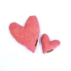 Pet Toy | Fabric Squeaker Heart Toy | Pink