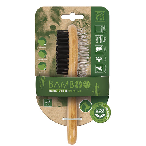 M-Pets Bamboo Double-sided Pin Brush