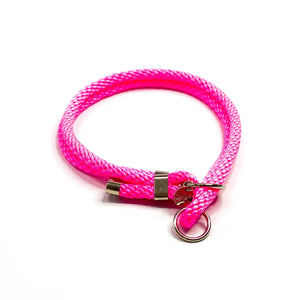 Rope Dog Collar | Neon Pink - Dear Pet Company